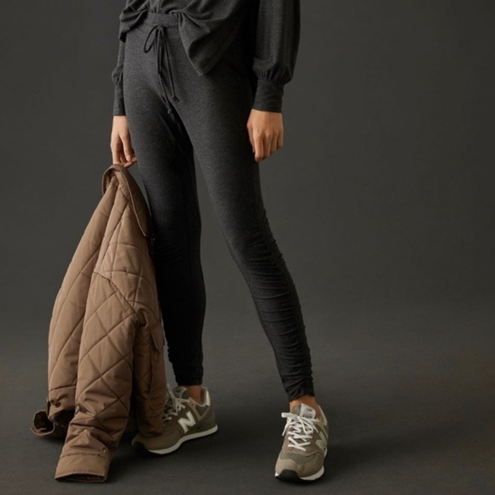 Daily Practice | Anthropologie | Dark Grey Ruched Leg Leggings | XS Extra Small